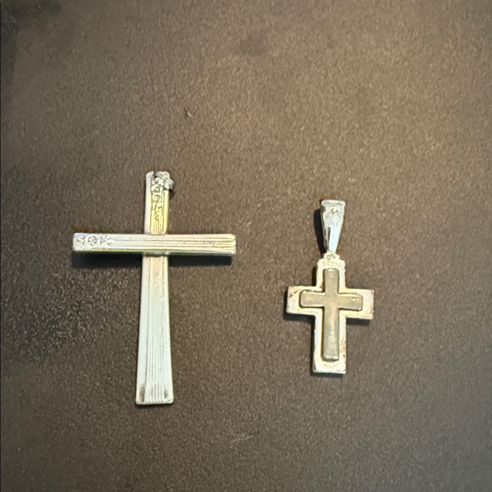 Silver Cross Pendant Set